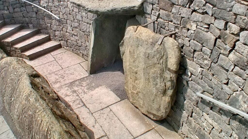 stone door, newgrange, county meath, ireland