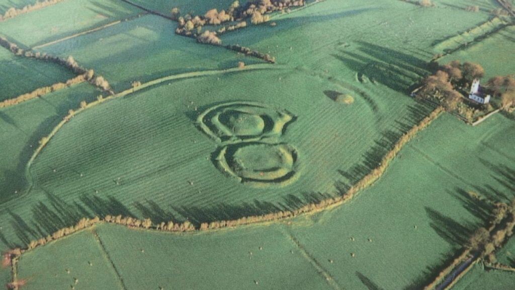 aerial view of the hill of tara, county meath, ireland