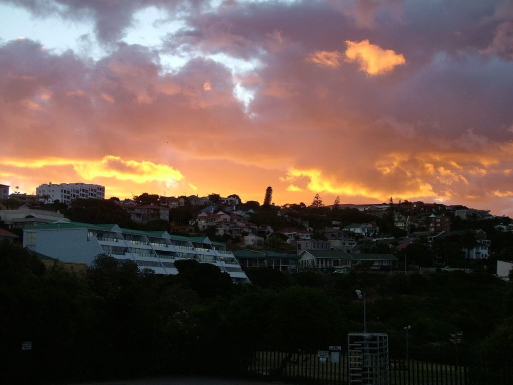 sunset over mossel bay, south africa