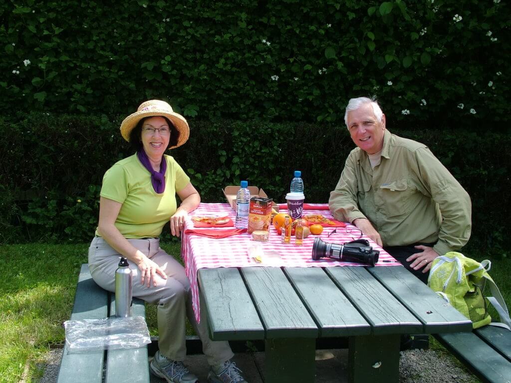 jean and bob picnicking at newgrange, county meath, ireland