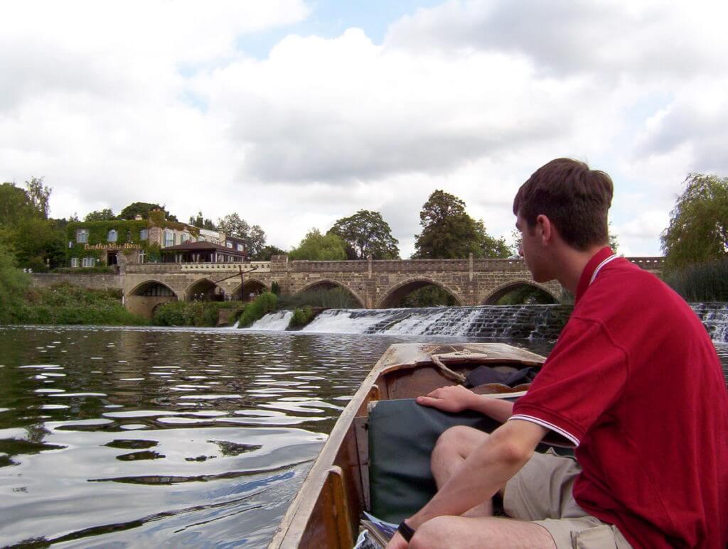 punting to batheaston toll bridge, avon river, bath, england