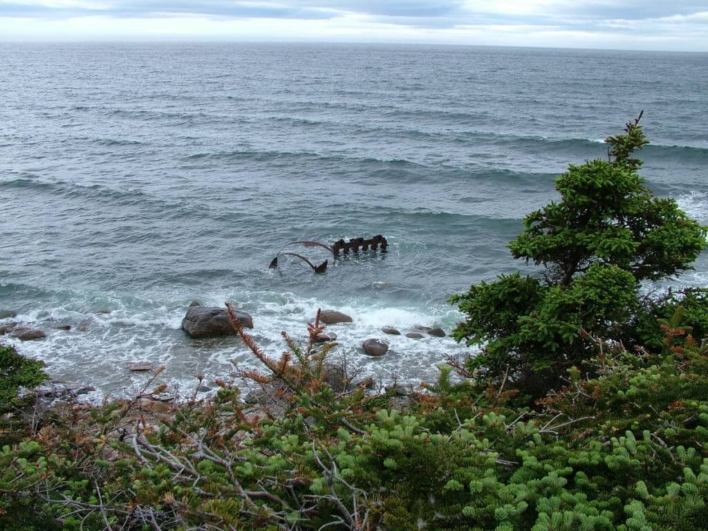 the wreck of the s.s. ethie, martin's point, newfoundland, canada