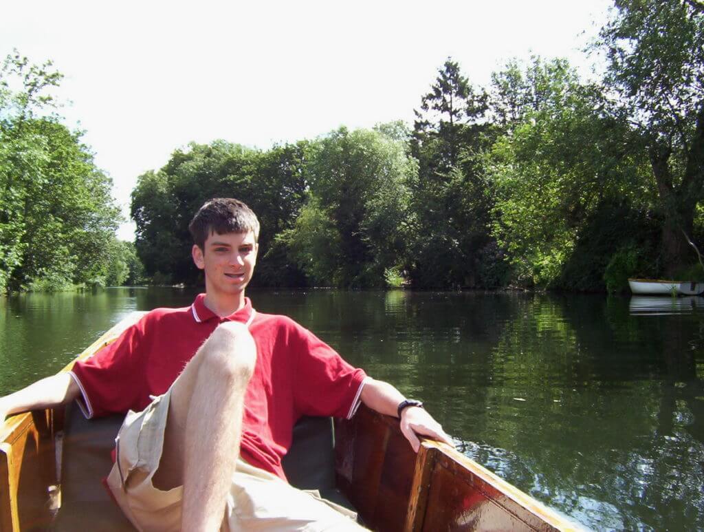 a punt, avon river, bath, england