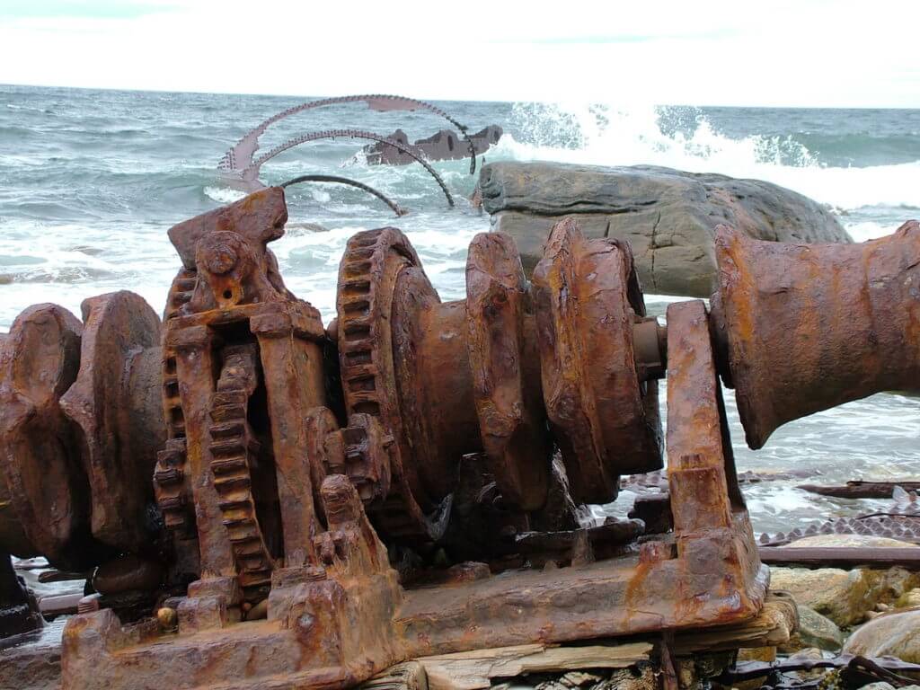 the wreck of the s.s. ethie, martin's point, newfoundland, canada