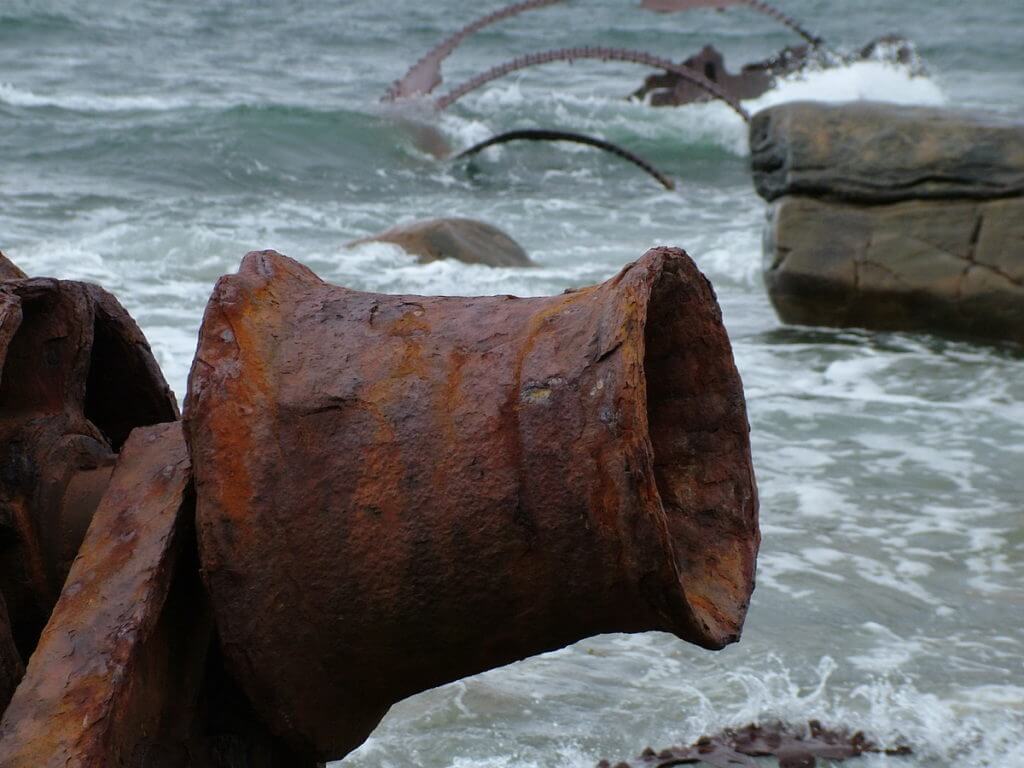 the wreck of the s.s. ethie, martin's point, newfoundland, canada