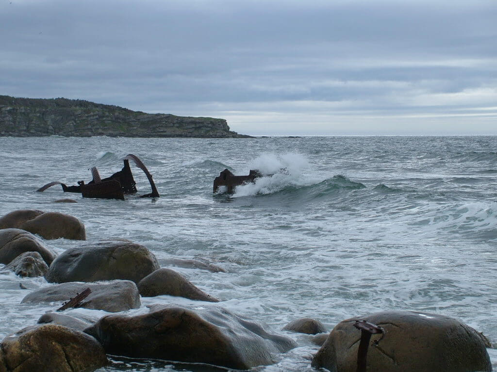 the wreck of the s.s. ethie, martin's point, newfoundland, canada