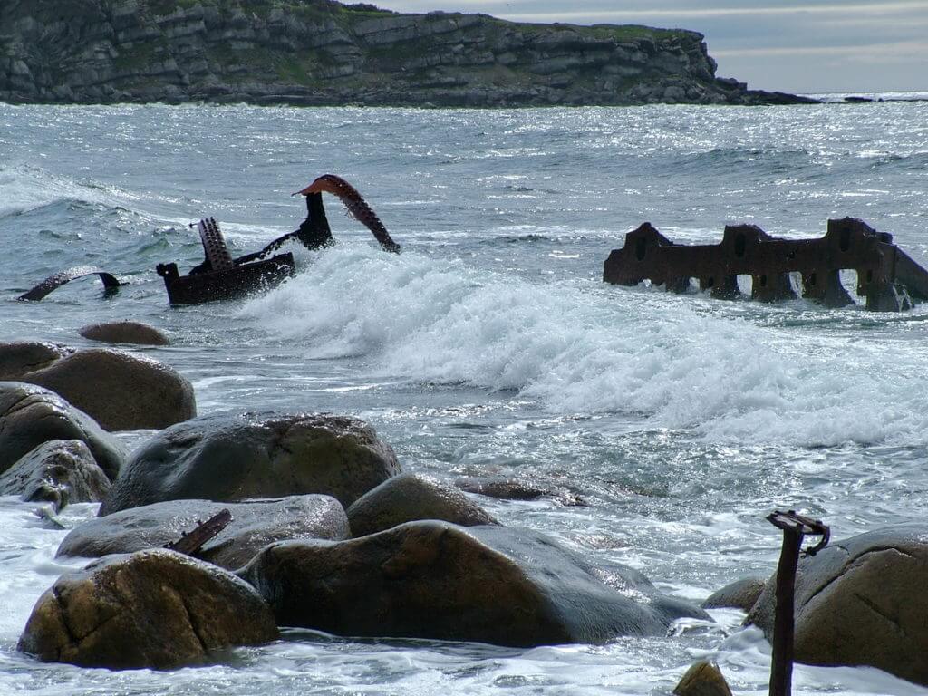 the wreck of the s.s. ethie, martin's point, newfoundland, canada