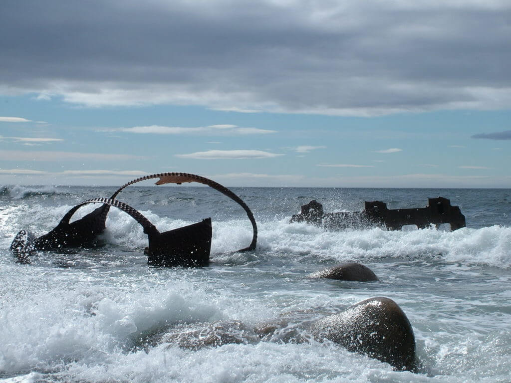 the wreck of the s.s. ethie, martin's point, newfoundland, canada
