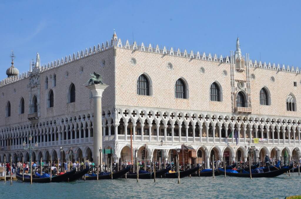 doges palace from grand canal, venice, italy
