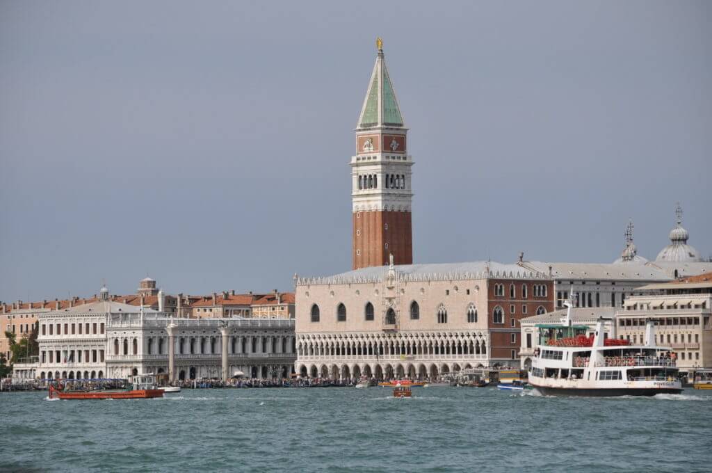 doges palace from grand canal, venice, italy