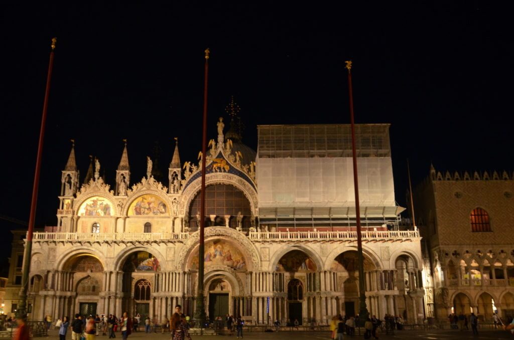 basilica san marco at night, venice, italy