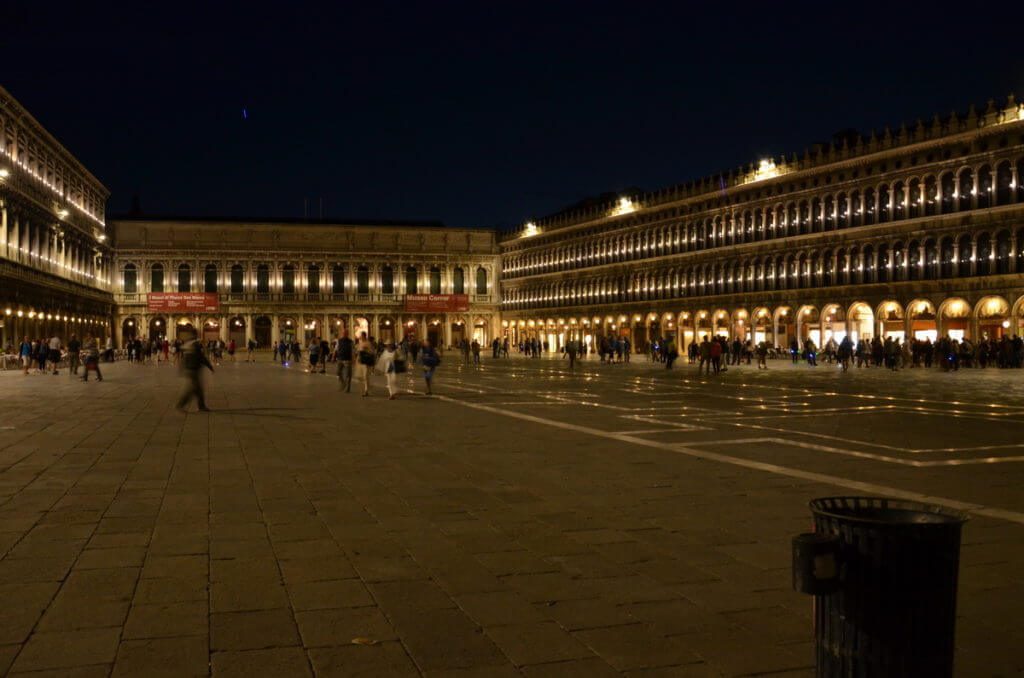 piazza san marco at nighttime, venice, italy
