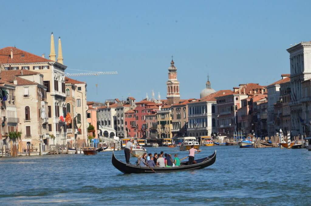boats on the grand canal, venice, italy