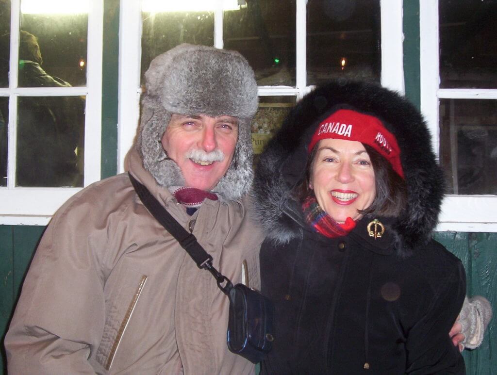 jean and bob at cedarena, winter 2004, cedar grove, markham