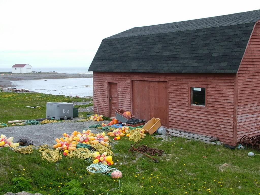 pop bottle buoys, eddie's cove, newfoundland