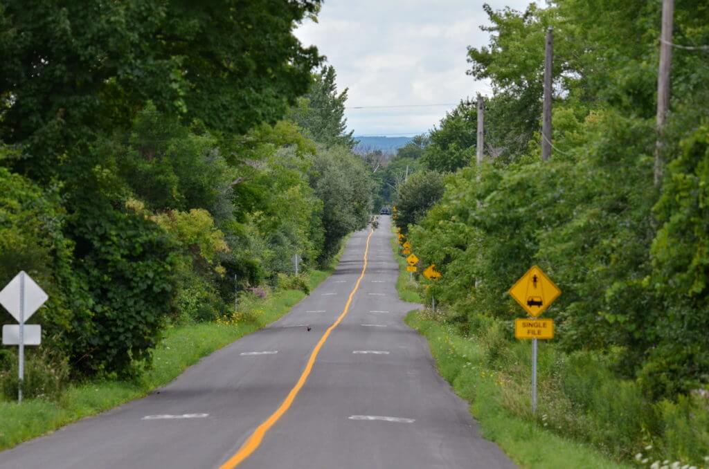 image of main side road to Lynde Shores Conservation Area in Whitby, Ontario, in Canada.