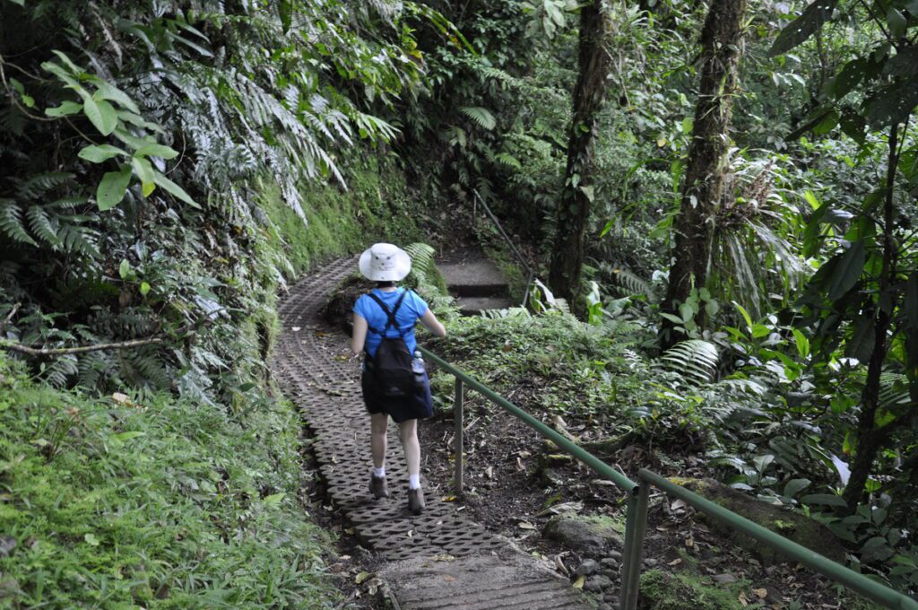 image of jean on the danta waterfall trail, arenal observatory, costa rica
