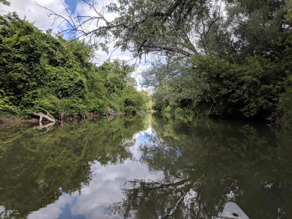 Image of canoeing on Duffins Creek in Ajax, Ontario, Canada.