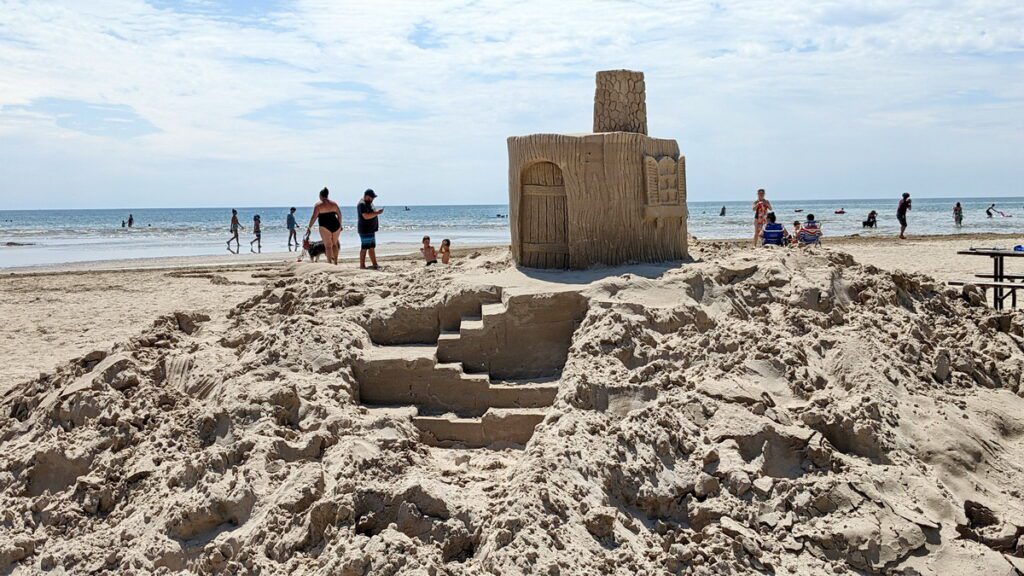 image of sand castles at sandbanks provincial park, ontario