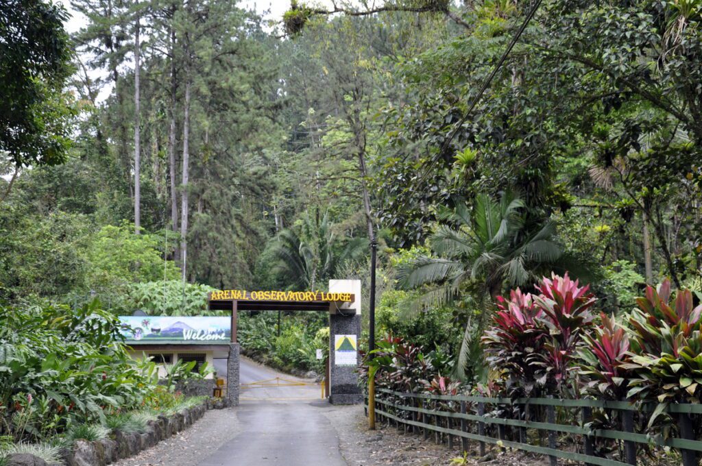 image of arenal observatory lodge sign, arenal, costa rica