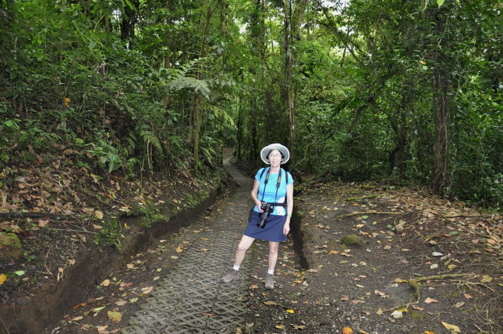 image of jean on the danta waterfall trail, arenal observatory, costa rica