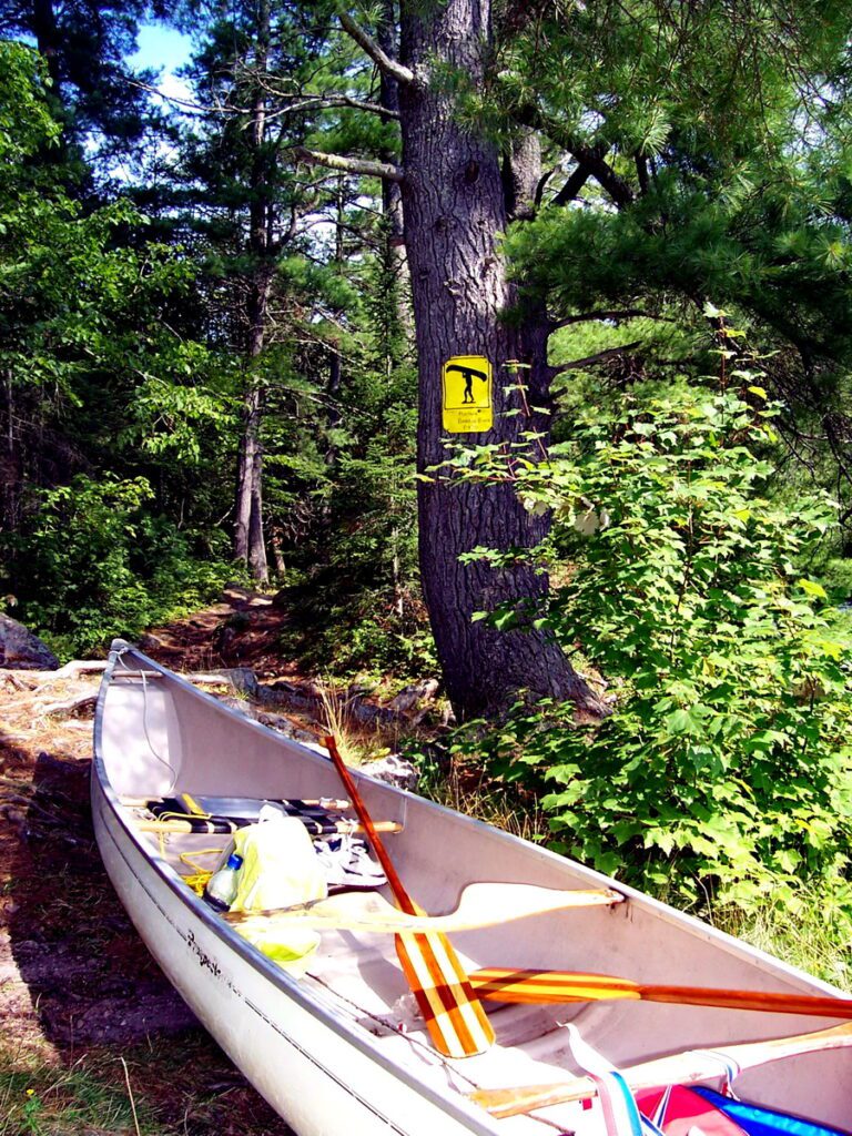 Image of squirrel rapids portage along Barron Canyon in Algonquin Park, Ontario, Canada. A popular canoeing route..