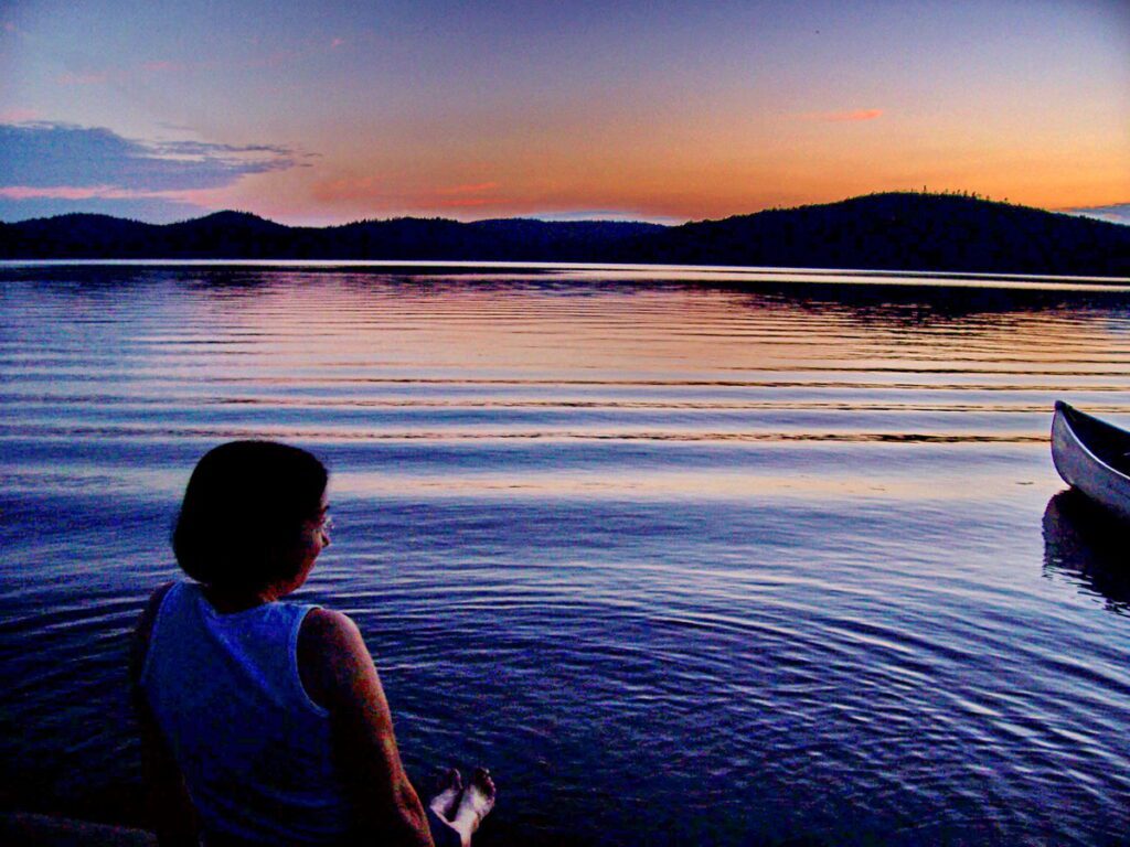Image of sunset at Grand Lake in Algonquin Park, Ontario, Canada. 