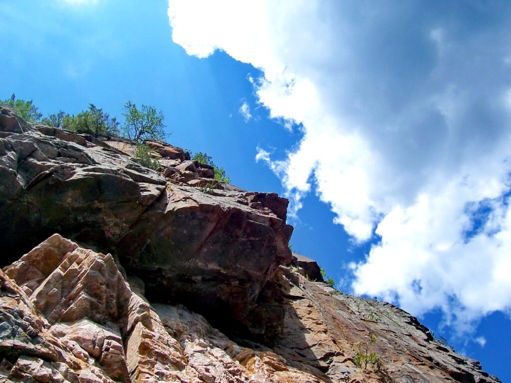 Image of rock wall along Barron Canyon in Algonquin Park, Ontario, Canada. A popular canoeing route..