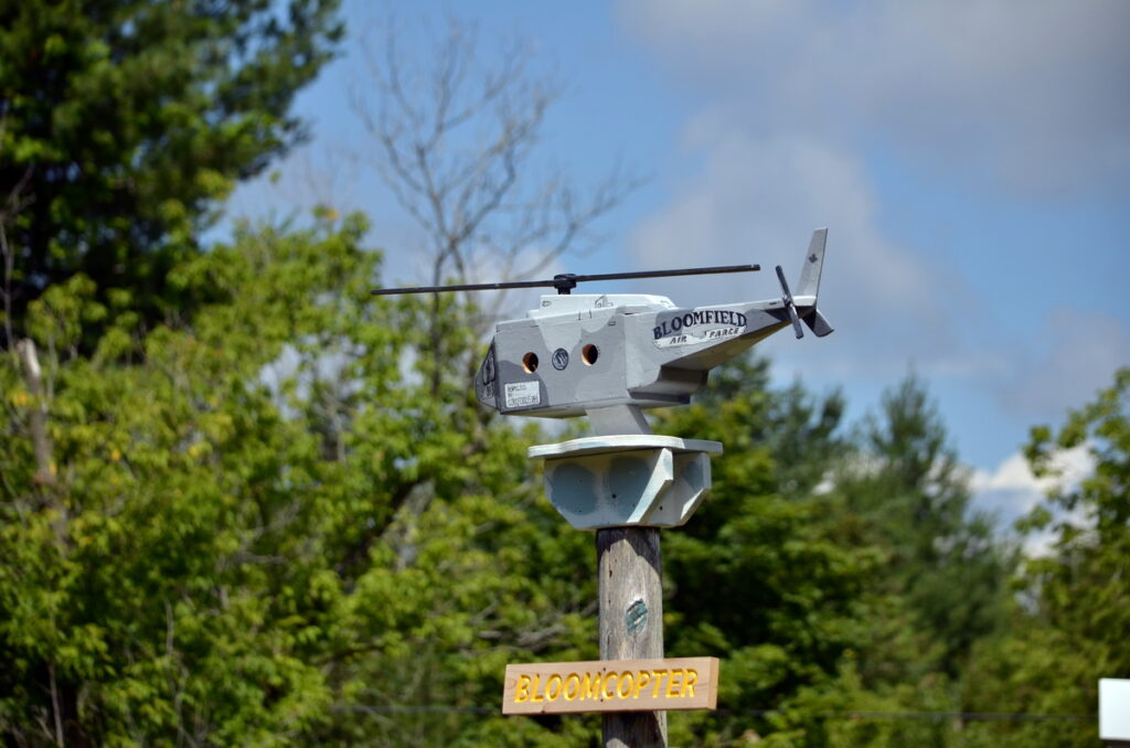 image of bloomcopter birdhouse, birdhouse city, picton, ontario