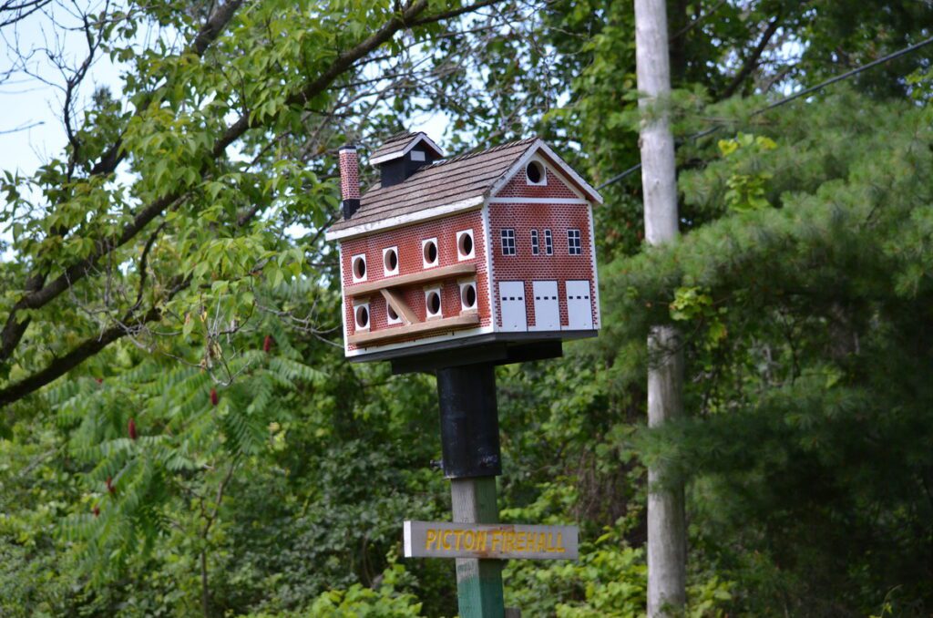 image of picton firehall birdhouse, birdhouse city, picton, ontario