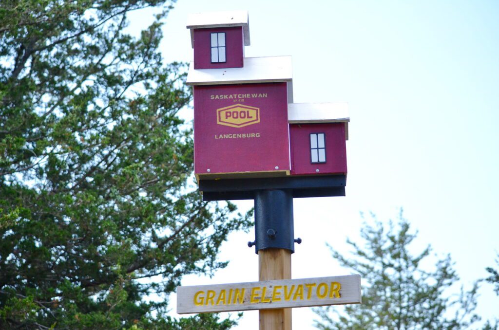 image of a grain elevator birdhouse, birdhouse city, picton, ontario