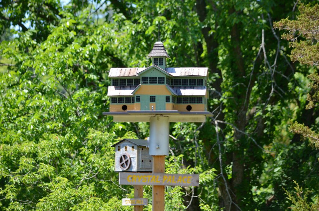image of crystal palace birdhouse, birdhouse city, picton, ontario
