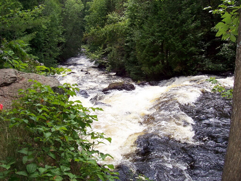 Image of Brigham chute in Algonquin Park, Ontario, Canada. A popular canoeing route..