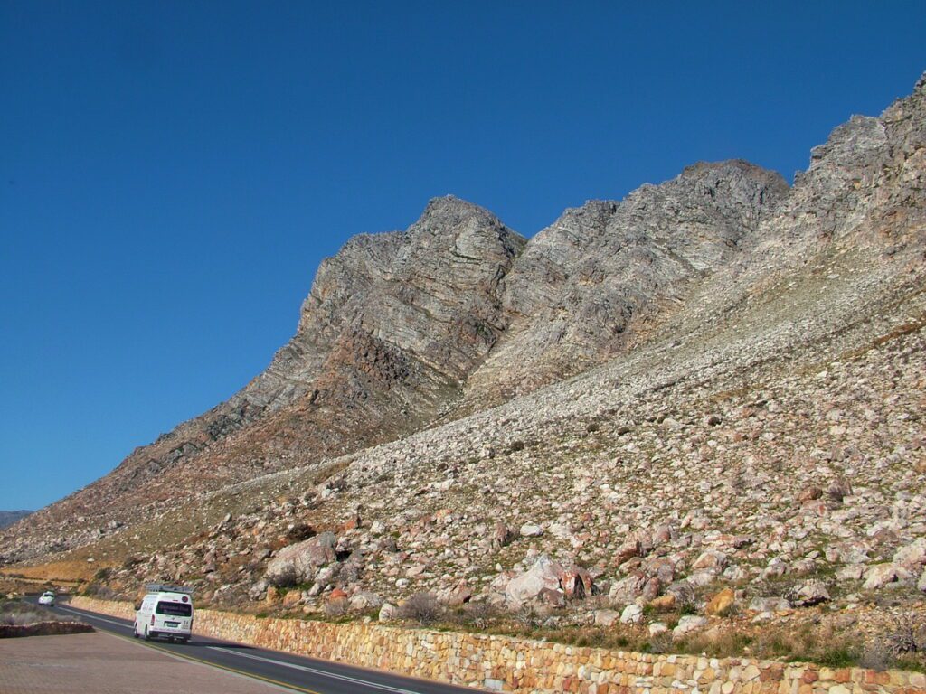image of rocky ridge and scree slope near cape town, south africa