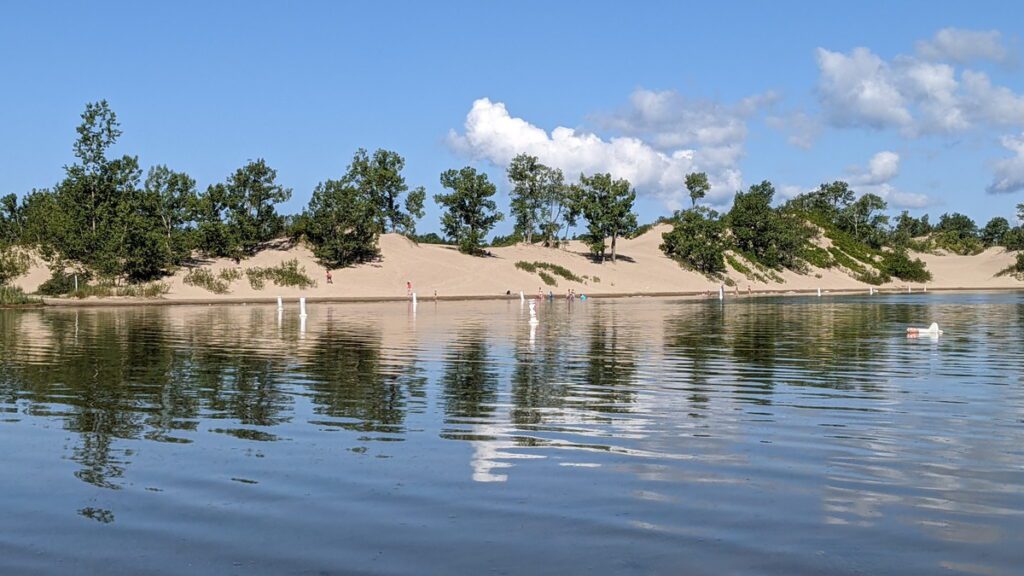 image of sand dunes, dunes beach, sandbanks provincial park, ontario
