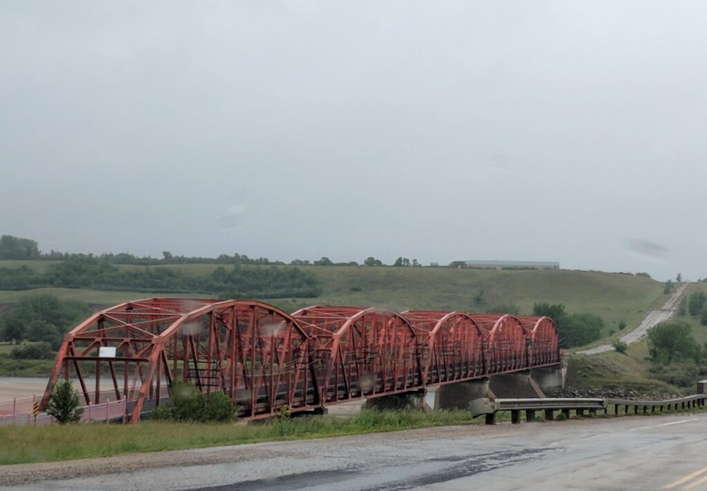image of big orange bridge, outlook, saskatchewan 