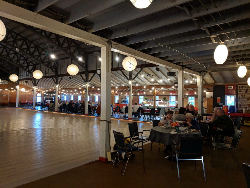 image of dance floor and tables, danceland, little manitou lake, watrous, saskatchewan