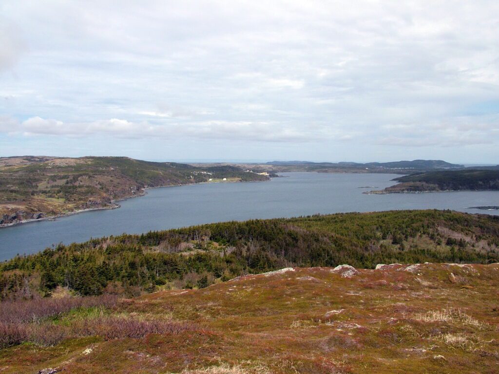 image of gunner's cove from camel's back trail, newfoundland