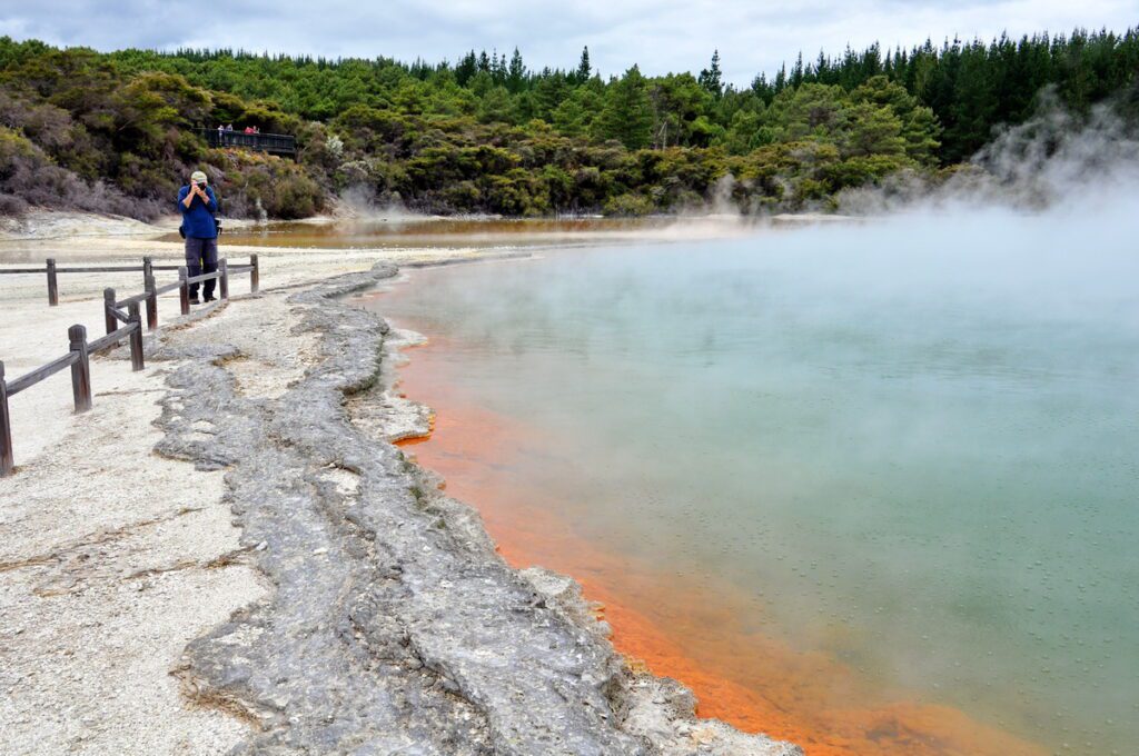 image of bob at champagne pool, wai-o-tapu thermal wonderland, new zealand