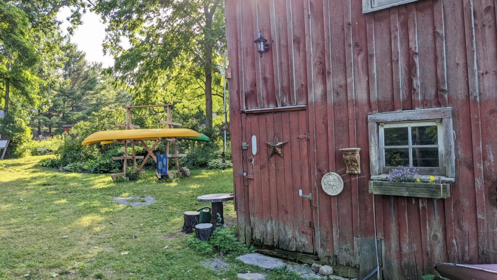 image of heritage building, cabin fever kayak, black river, prince edward county, ontario