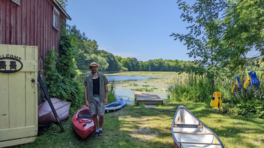 image of tim, cabin fever kayak, black river, prince edward county, ontario