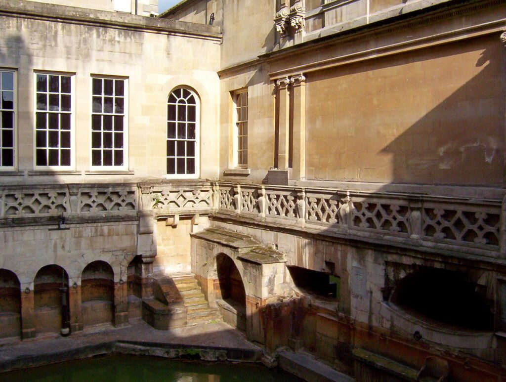 image of the sacred spring within the temple of sulis minerva, roman baths, bath, England