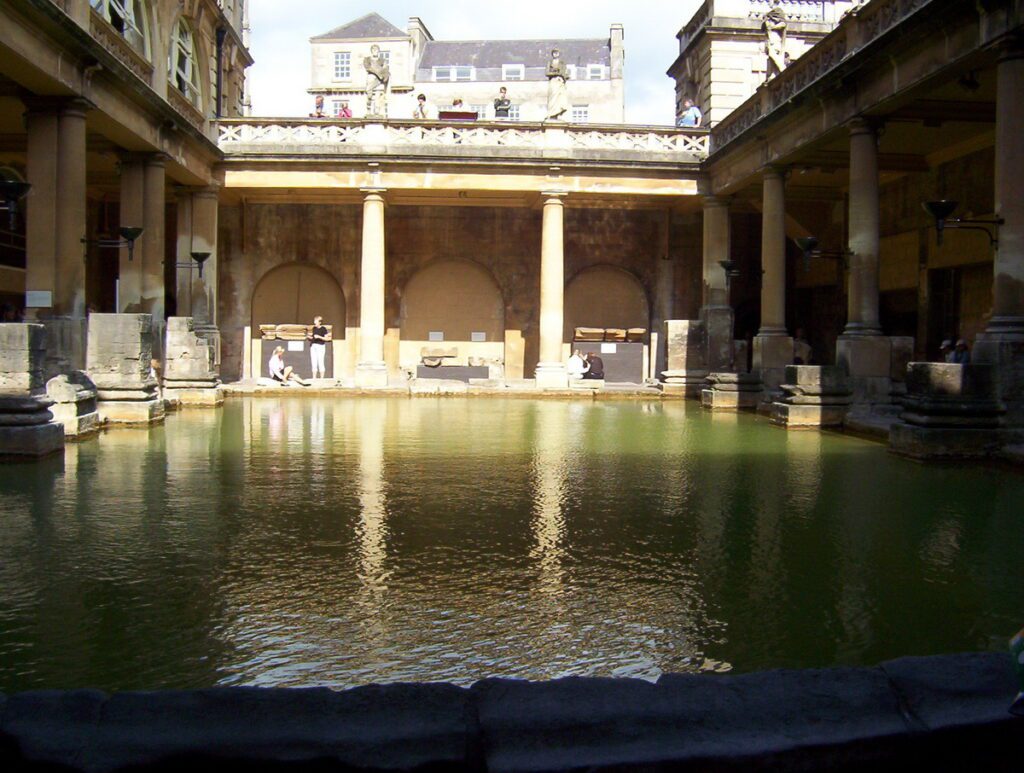 image of the great bath, roman baths, bath, england