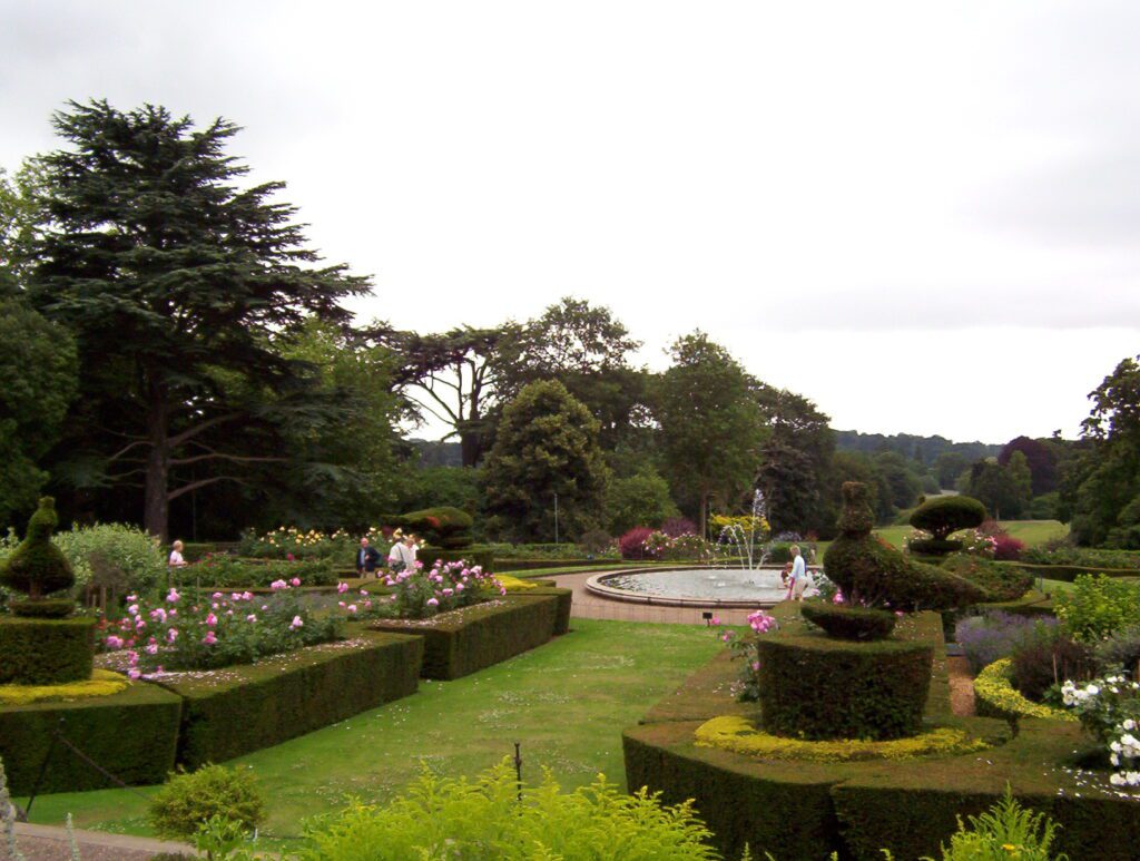 image of the peacock garden, warwick castle, england