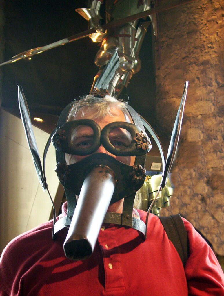 image of bob in period wear, warwick castle, england