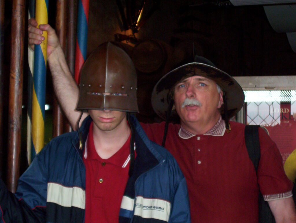 image of guests play acting, warwick castle, england