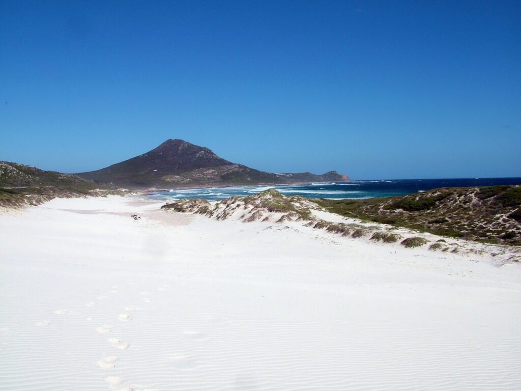 an image of cape of good hope from platboom beach, south africa