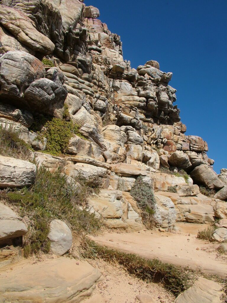 image of rocky precipice at cape point, cape of good hope nature reserve, south africa