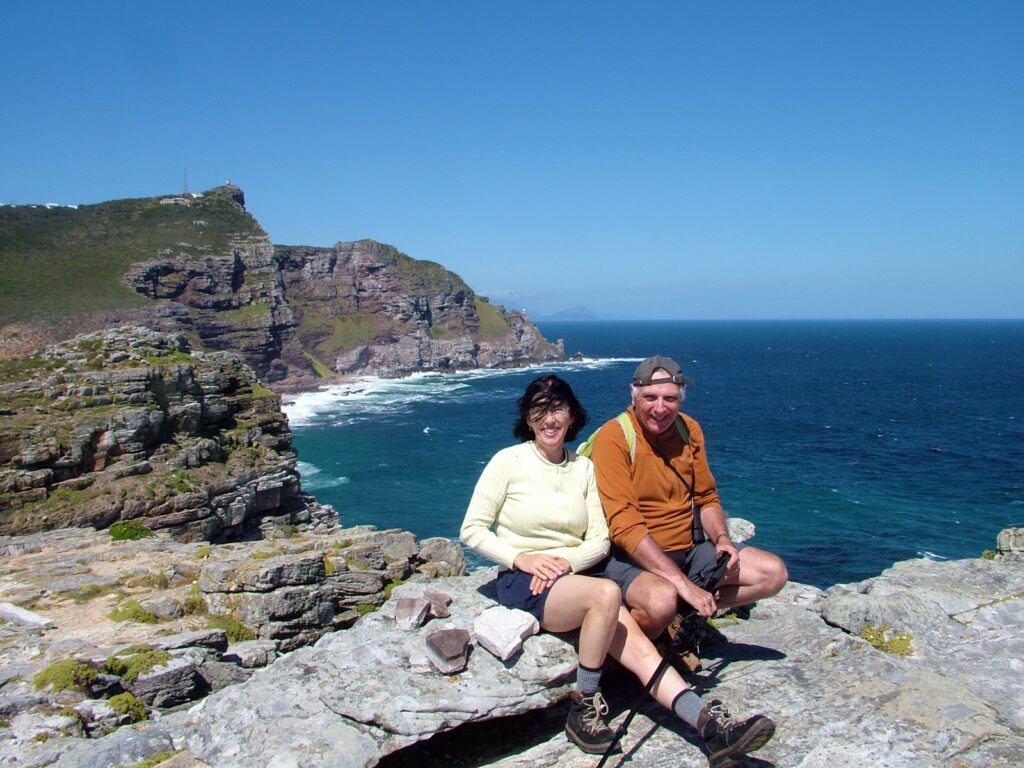 image of bob and jean at cape point, cape of good hope nature reserve, south africa