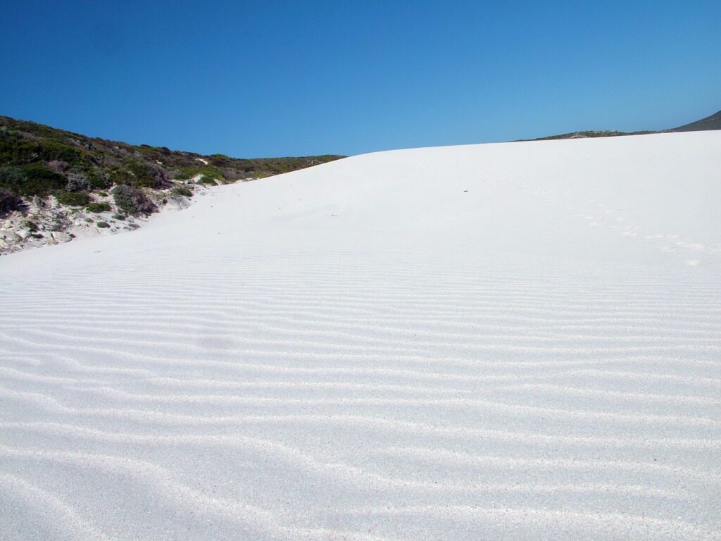 image of sand dunes, platboom beach, south africa